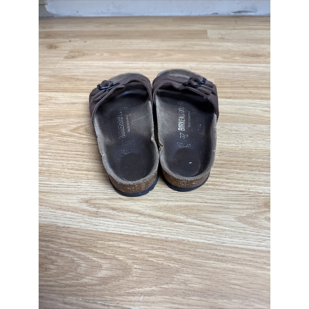 Birkenstock Ibiza Women Sz 37 US 6 Brown Leather Two Strap Sandals - Picture 3 of 7